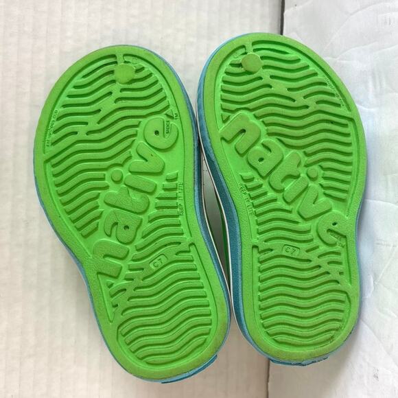 Native Jefferson Slip On Waterproof Toddlers Sneakers Lime Green Size 7 - Picture 5 of 7